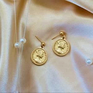 Queen Portrait Coin Earrings
